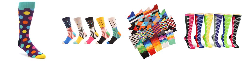 brightly colored men's socks